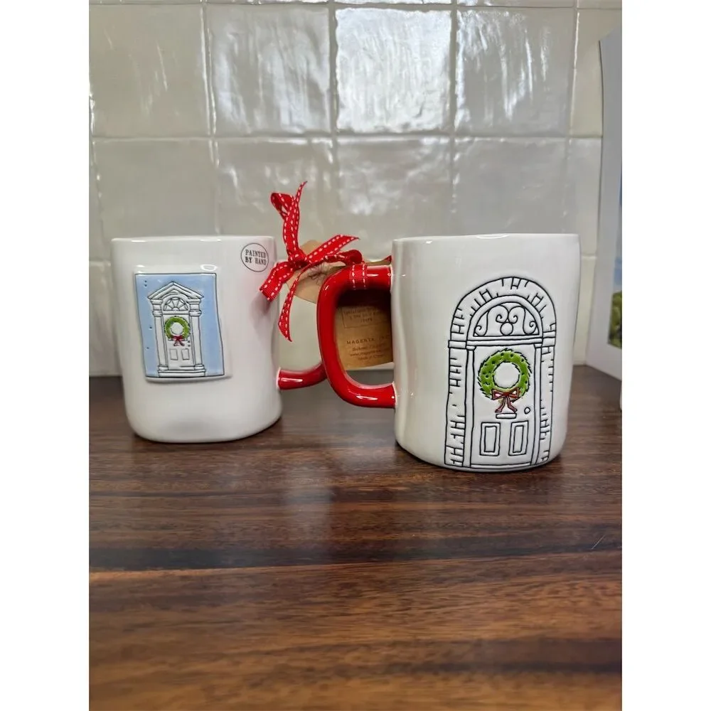 Rae Dunn Christmas Mug Set of 2 - Deck the Halls & Merry Little Xmas